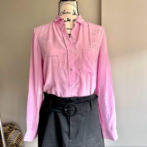 Zara silk button down shirt M rose